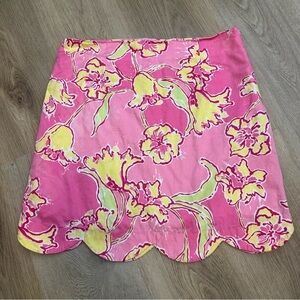 Lilly Pulitzer Pink Floral Mini Skirt